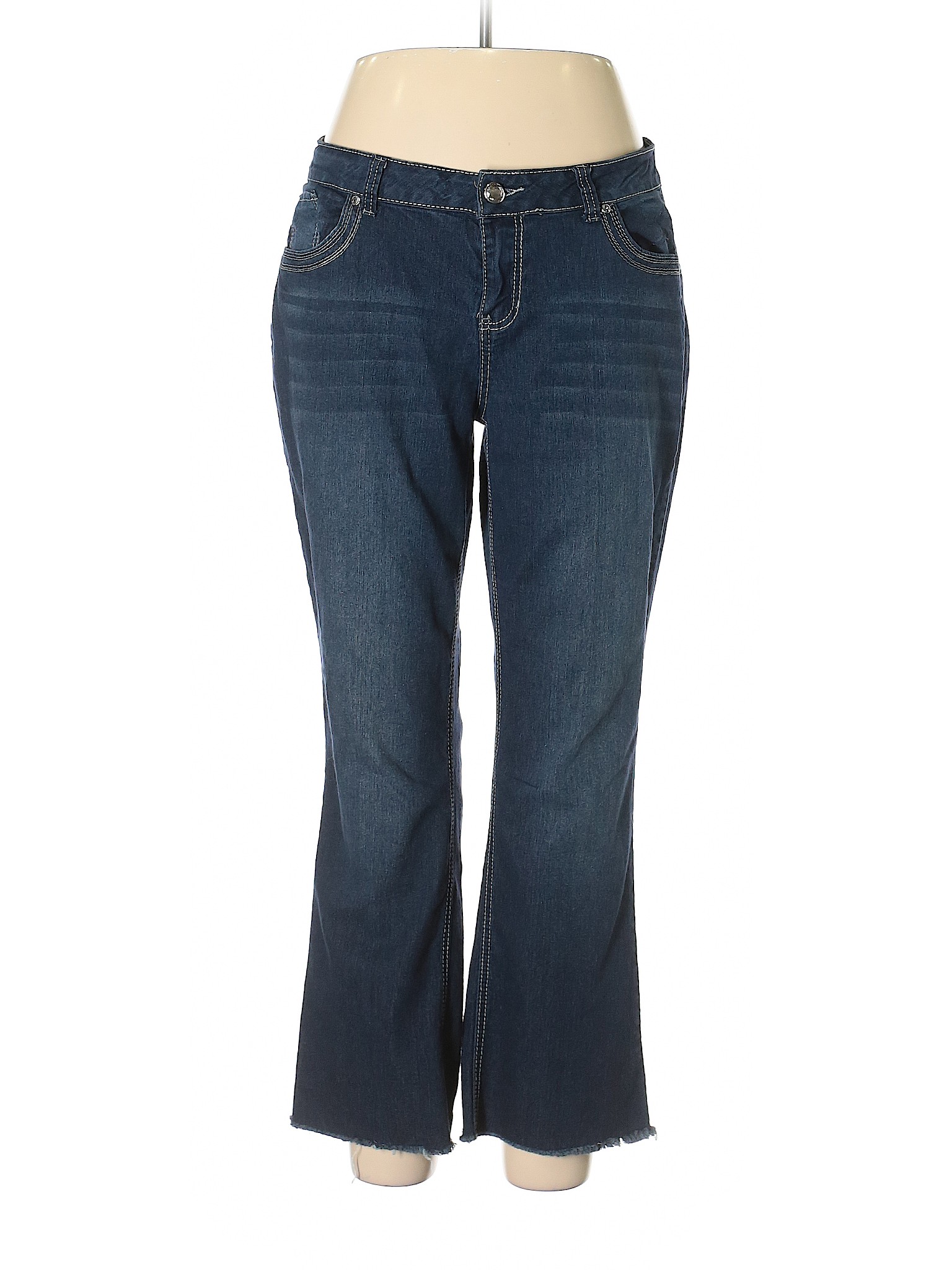 Deja Bleu Solid Blue Jeans Size 14 - 58% off | thredUP