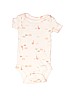 Carter's 100% Cotton White Short Sleeve Onesie Size Preemie - photo 1
