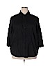 Angelique 100% Cotton Black 3/4 Sleeve Button-Down Shirt Size 2X - photo 1