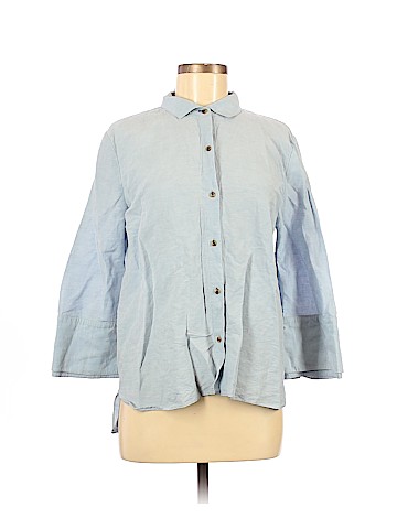 Halston 3/4 Sleeve Button-Down Shirt (view 1)