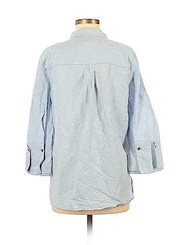 Halston 3/4 Sleeve Button-Down Shirt (view 2)