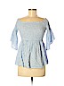 Hollister 100% Viscose Blue Short Sleeve Blouse Size M - photo 1