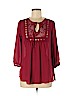Iz Byer 100% Polyester Red 3/4 Sleeve Blouse Size M - photo 1
