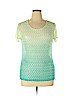 Notations 100% Polyester Green Short Sleeve Top Size XL - photo 1