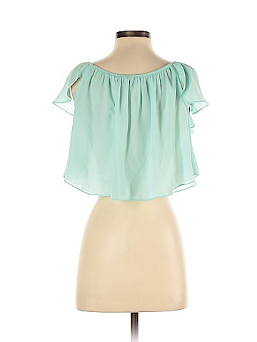 Aqua Short Sleeve Blouse (view 2)