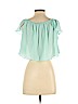 Aqua 100% Polyester Green Short Sleeve Blouse Size S - photo 2
