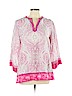 Robert Graham 100% Silk Pink 3/4 Sleeve Silk Top Size L - photo 1