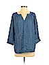 Elaine Turner 100% Tencel Blue 3/4 Sleeve Top Size XS - photo 1