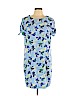 Banana Republic 100% Polyester Blue Casual Dress Size L (petite) - photo 1