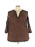 Jones New York Brown 3/4 Sleeve Blouse Size 22 - photo 1