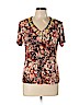 JM Collection Brown Short Sleeve Top Size L (petite) - photo 1