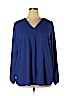 Apt. 9 100% Polyester Blue Long Sleeve Blouse Size 1X - photo 1