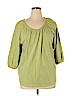 Ann Taylor LOFT 100% Cotton Green 3/4 Sleeve Top Size XL - photo 1