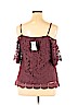 Miss Chievous 100% Polyester Burgundy Short Sleeve Blouse Size XL - photo 2