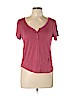 Pink Rose 100% Rayon Pink Short Sleeve Henley Size L - photo 1