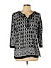 Charter Club Black 3/4 Sleeve Top Size L (petite) - photo 1