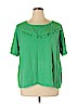 Denim 24/7 100% Cotton Green Short Sleeve Top Size 1X - photo 1