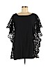 French Rendez Vous 100% Polyester Black Short Sleeve Blouse Size S - photo 1