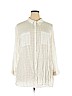 Cato 100% Rayon White Long Sleeve Button-Down Shirt Size 22 - photo 1