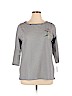 Talbots 100% Cotton Gray Long Sleeve T-Shirt Size 1X - photo 1