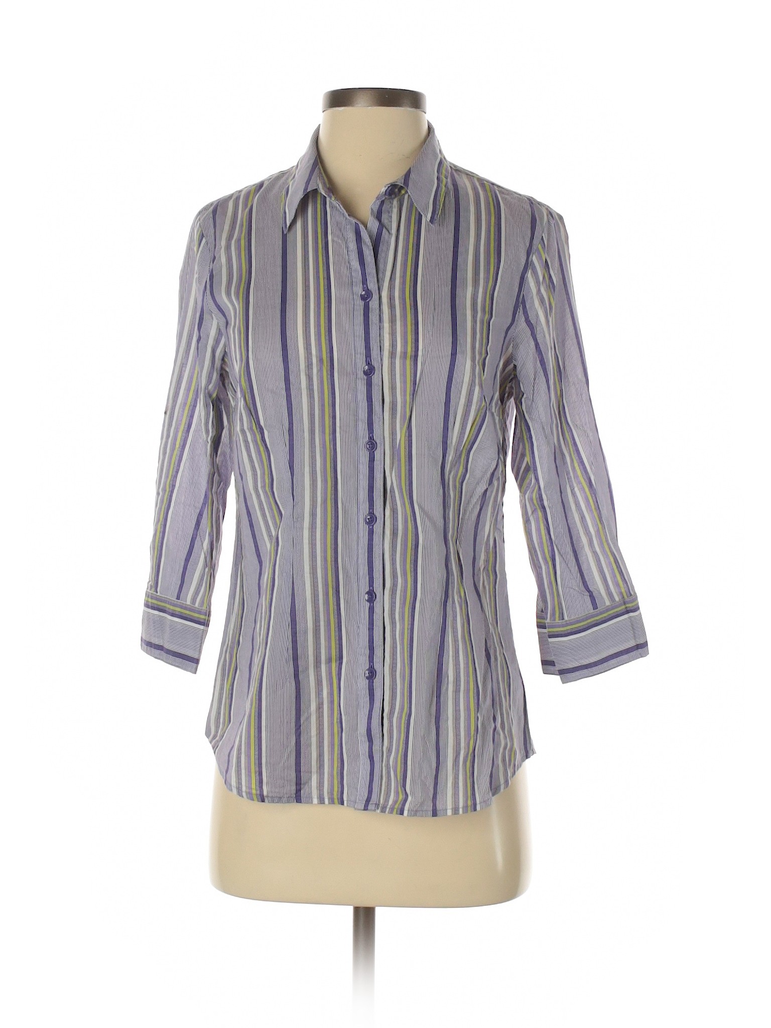 Coldwater Creek Women Purple 3/4 Sleeve Button-Down Shirt XS | eBay