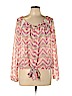 No Boundaries 100% Polyester Pink Long Sleeve Blouse Size L - photo 1