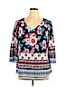 Fig & Flower 100% Polyester Blue Long Sleeve Top Size 1X - photo 1