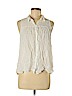 Splendid 100% Rayon Ivory Sleeveless Button-Down Shirt Size M - photo 1