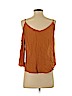 Lush 100% Rayon Orange Sleeveless Top Size S - photo 2