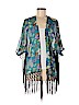 Double Zero 100% Polyester Teal Kimono Size M - photo 1