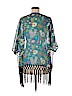 Double Zero 100% Polyester Teal Kimono Size M - photo 2