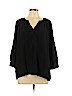 Joie 100% Silk Black 3/4 Sleeve Silk Top Size L - photo 1