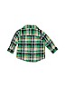 Carter's 100% Cotton Plaid Green Long Sleeve Button-Down Shirt 6-9 MO / 9 MO - photo 2