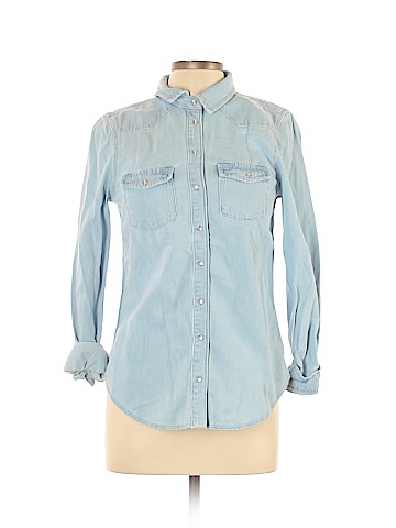 Topshop Long Sleeve Button-Down Shirt (view 1)