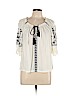 Lucky Brand 100% Viscose White 3/4 Sleeve Top Size L - photo 1