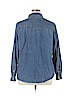 Torrid 100% Cotton Blue Long Sleeve Button-Down Shirt Size 2X Plus (2) - photo 2