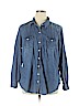 Torrid 100% Cotton Blue Long Sleeve Button-Down Shirt Size 2X Plus (2) - photo 1