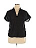A New Day Black Short Sleeve Blouse Size XL - photo 1