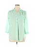 Iz Byer 100% Polyester Green 3/4 Sleeve Blouse Size XL - photo 1