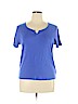 Jones New York Signature 100% Cotton Blue Short Sleeve T-Shirt Size XXL - photo 1