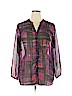 Fred David 100% Polyester Purple Long Sleeve Blouse Size 1X - photo 1