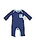 Baby Essentials 100% Cotton Solid Blue Long Sleeve Onesie Size 6 - photo 1