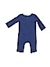 Baby Essentials 100% Cotton Solid Blue Long Sleeve Onesie Size 6 - photo 2