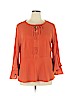 Chico's Orange 3/4 Sleeve Top Size XL (3) - photo 1