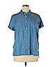 A New Day Blue Short Sleeve Button-Down Shirt Size XL - photo 1