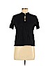 Zara 100% Cotton Black Short Sleeve Blouse Size L - photo 1