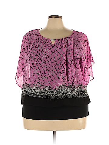 JM Collection Short Sleeve Blouse (view 1)