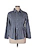 Additions by Chico's 100% Cotton Blue Long Sleeve Button-Down Shirt Size XL (3) - photo 1