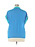 Spense 100% Polyester Blue Short Sleeve Blouse Size XL - photo 2