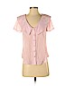 Maeve by Anthropologie Pink Short Sleeve Button-Down Shirt Size 0 - photo 1